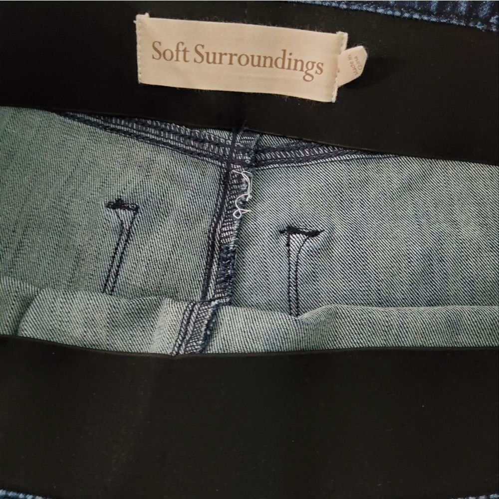 Soft Surroundings Women's Denim Cropped Pants Size L - Picture 4 of 9